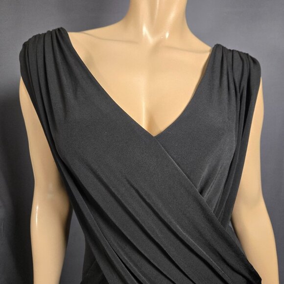 BCBGMAXAZRIA Black Draped Mini Dress Size XS Party Cocktail Club 2000s Y2K - Picture 2 of 13